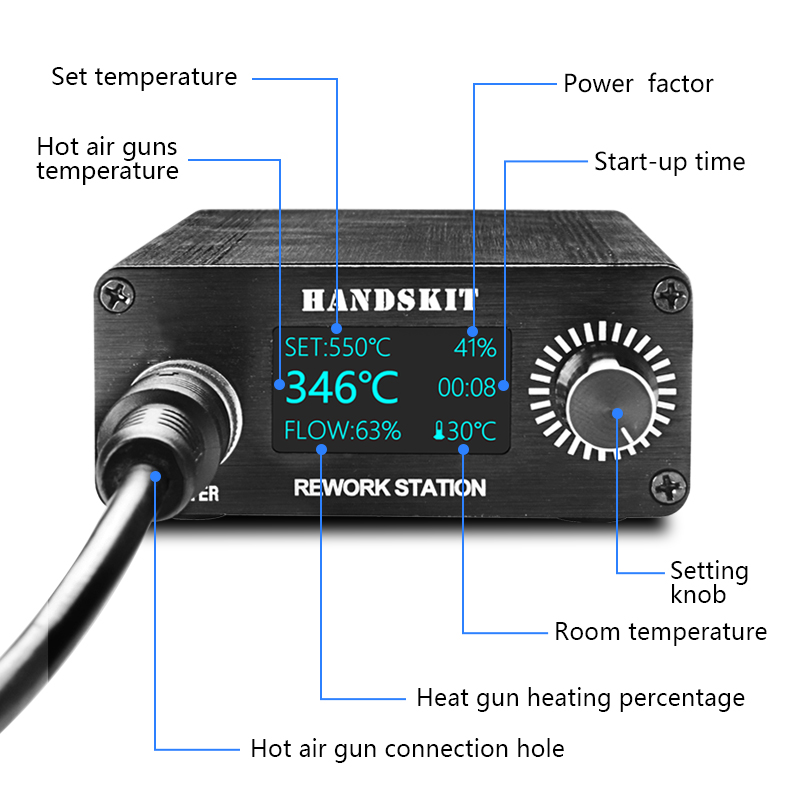 Micro Làm Lại Ga 700W Nhiệt Nó - đánh giá và giá Hot Air Rework Station T12