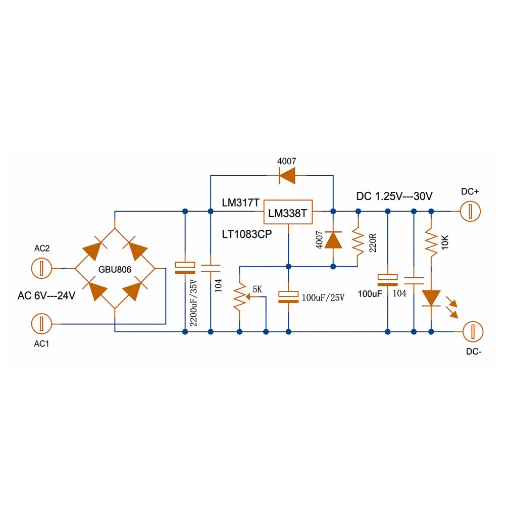 LM338T Linear Adjustable Volta - đánh giá và giá Linear Lab Power Supply Adjustable