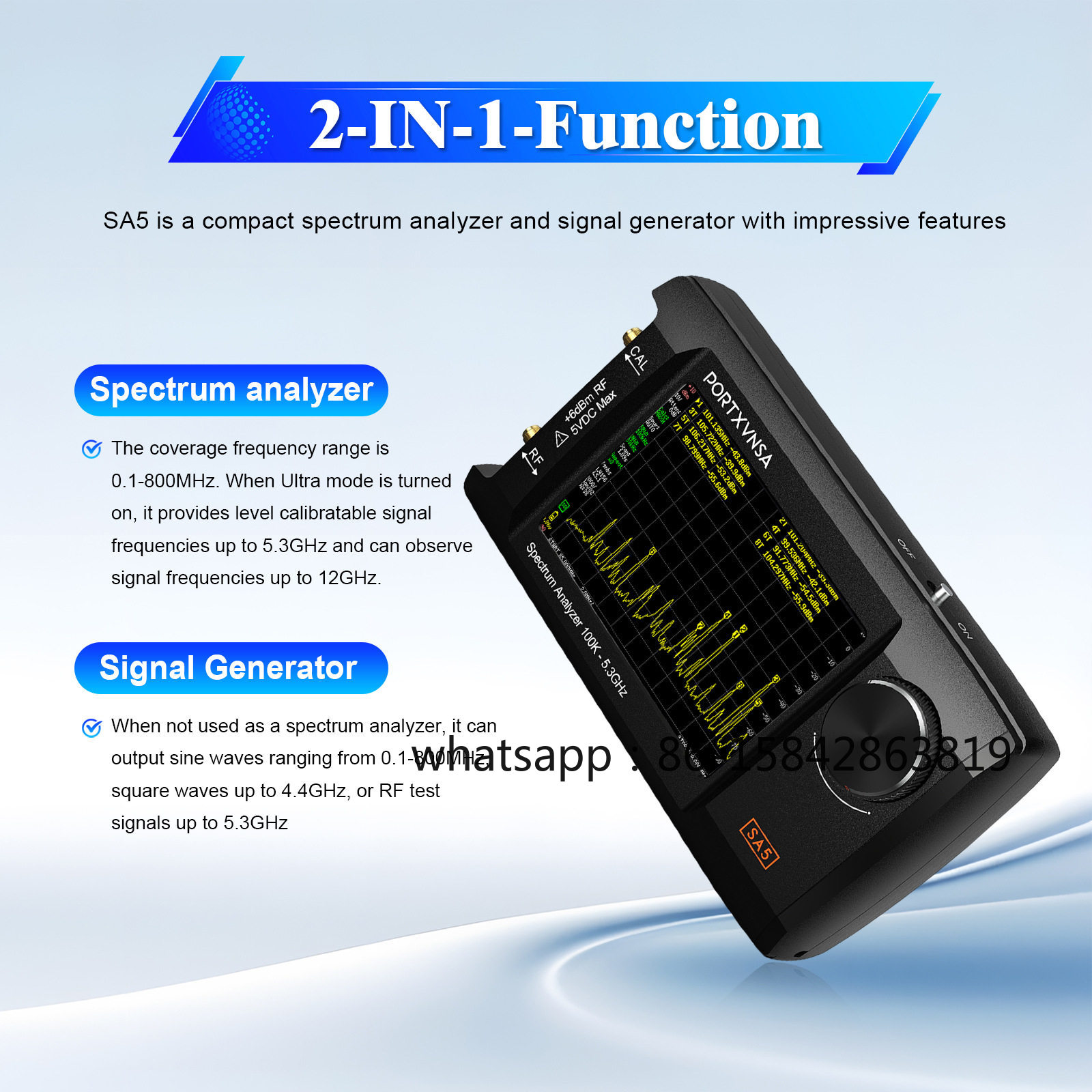 SA5 Portable Spectrum Analyzer - đánh giá và giá Signal Generator Spectrum Analyzer