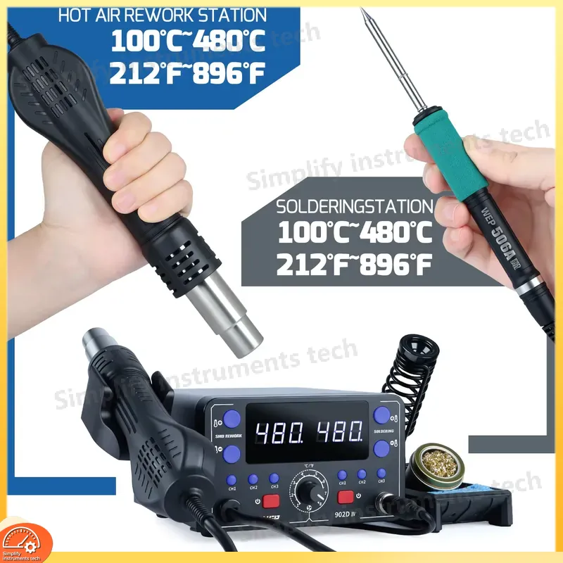 775W Soldering Station 2 in 1  - đánh giá và giá Hot Air Rework Station T12