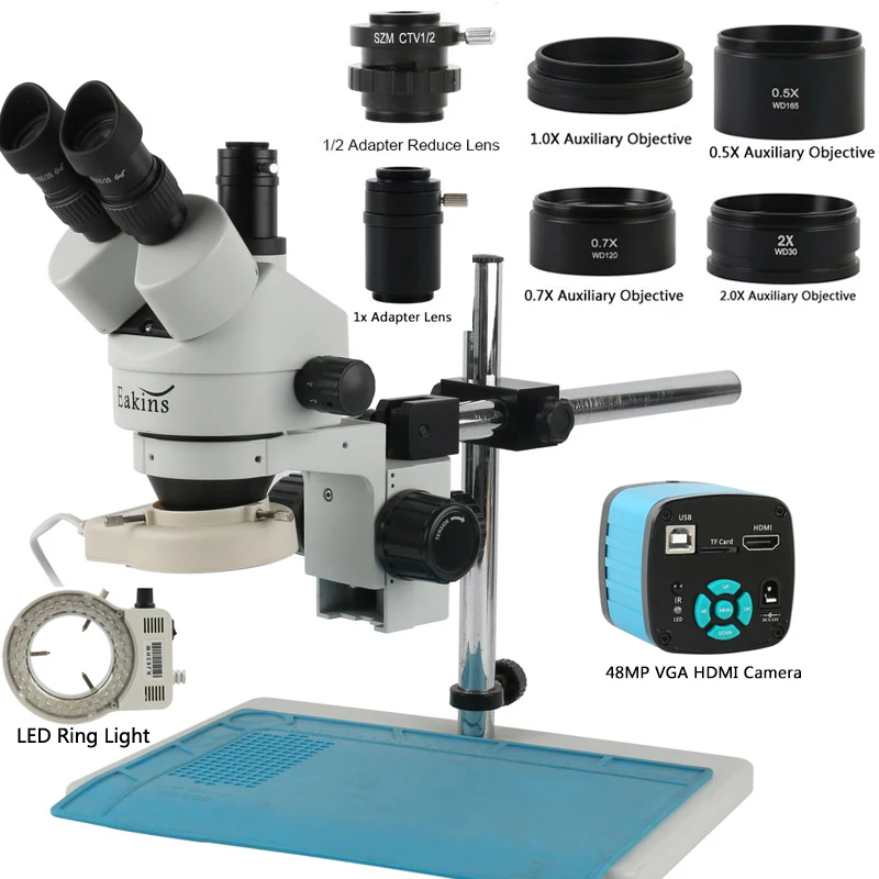 48MP 4K HDMI USB Video C Mount - đánh giá và giá Stereo Trinocular Microscope Pcb